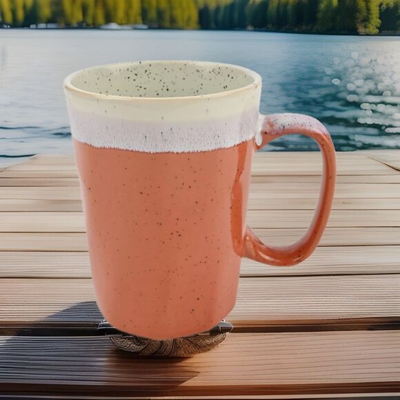 Stoneware Handmade Ceramic Drip Glazed Coffee Mug Campfire Rustic Cabin Urban - Picture 4 of 15